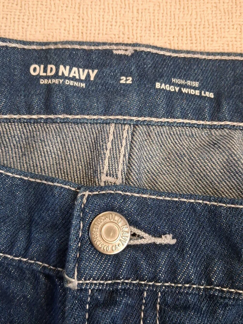 old navy ♡ baggy wide leg drapey denim high rise jean shorts 22
